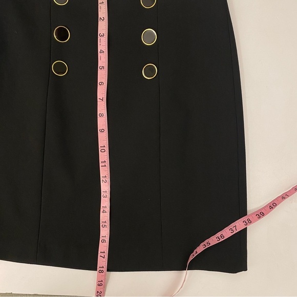Veronica Beard || Beekman Pencil Skirt Buttons Black 4 - Picture 5 of 7